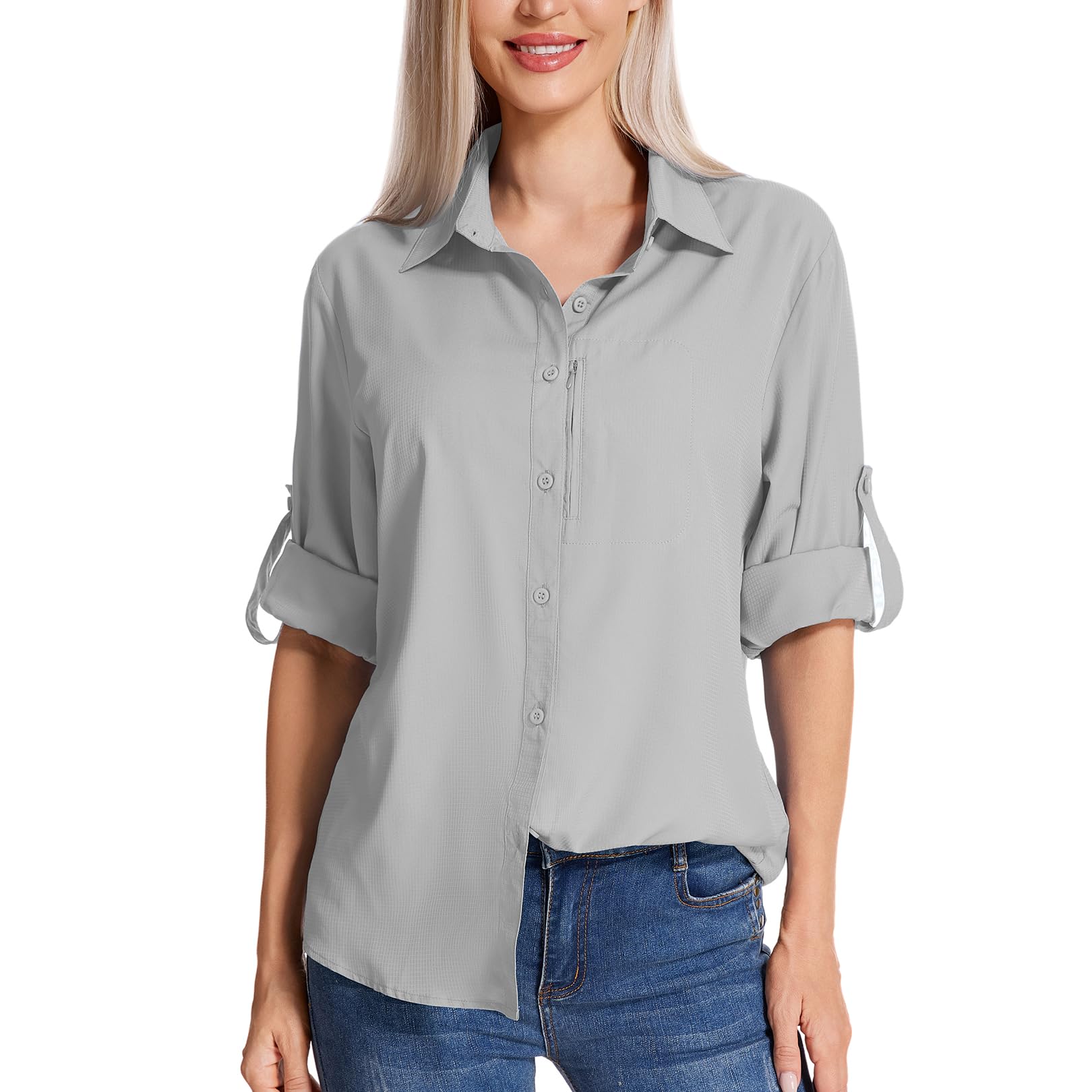 Camisas de pesca de manga larga con protección solar UPF 50 para mujer Camisas de pesca de manga larga con protección solar UPF 50 para mujer