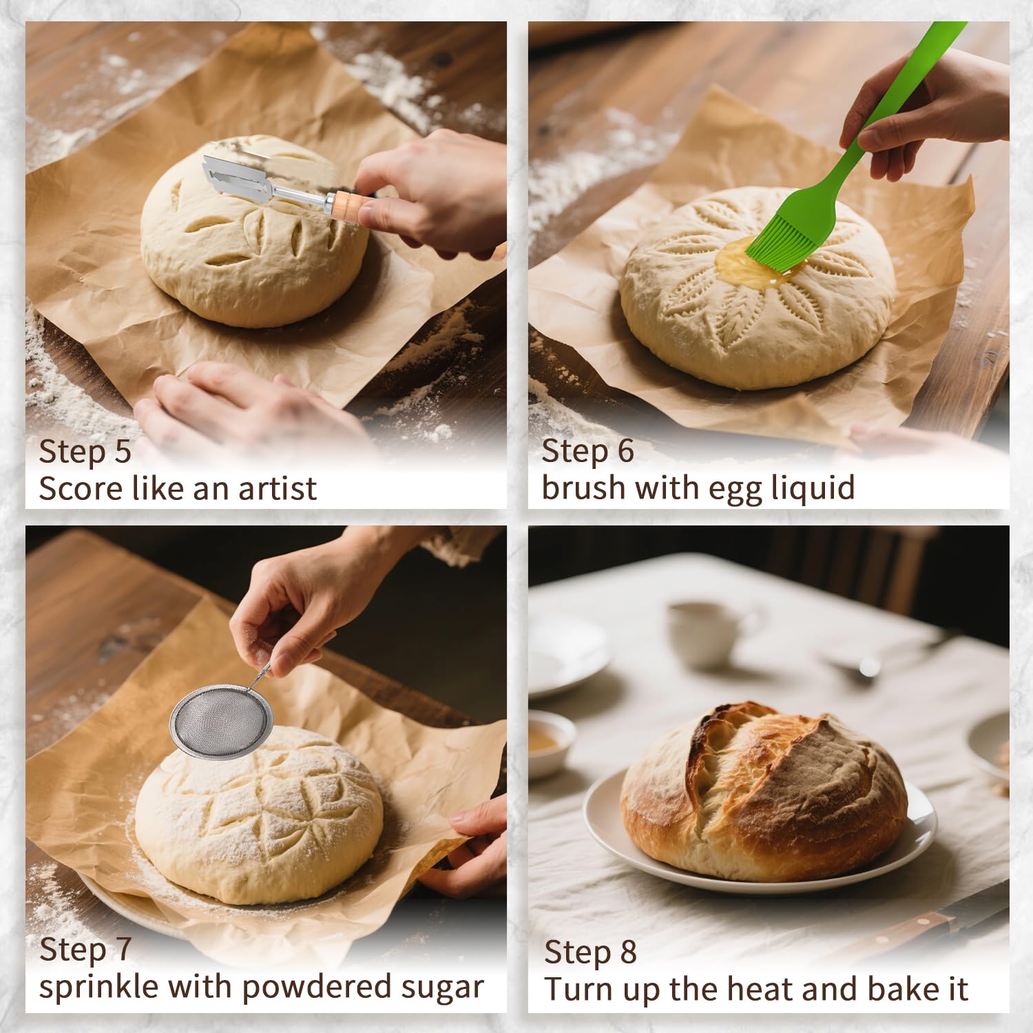 Juego de cestas a prueba de pan, redondas de 9 pulgadas y ovaladas de 10 pulgadas, cuenco de pan Banneton, herramientas de suministros para hacer pan de masa madre