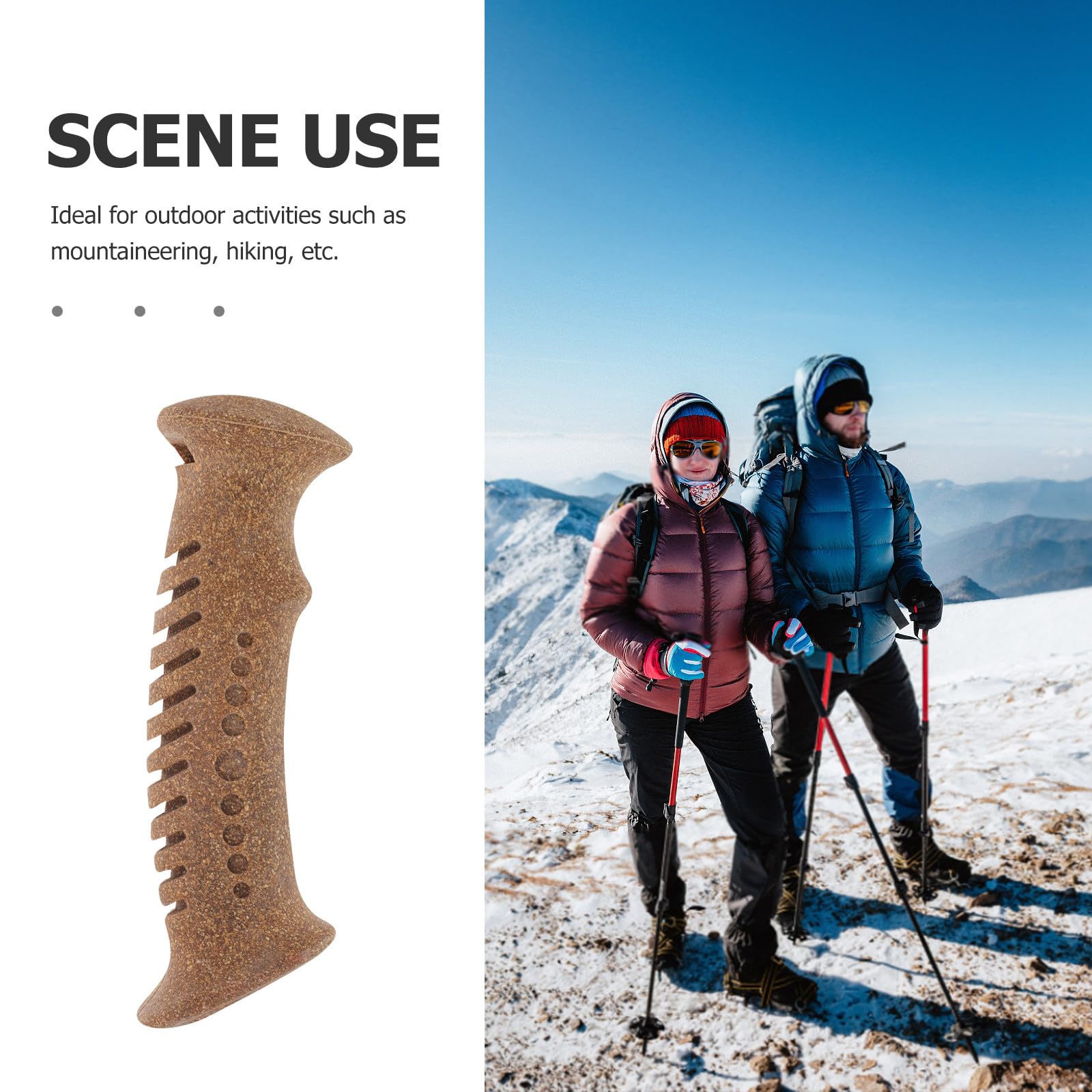 Poignée Liège Randonnée Confortable Remplacement pour Bâton de Marche et Ski Manche Antidérapant Accessoire Randonnée Compatible Multiples Marques