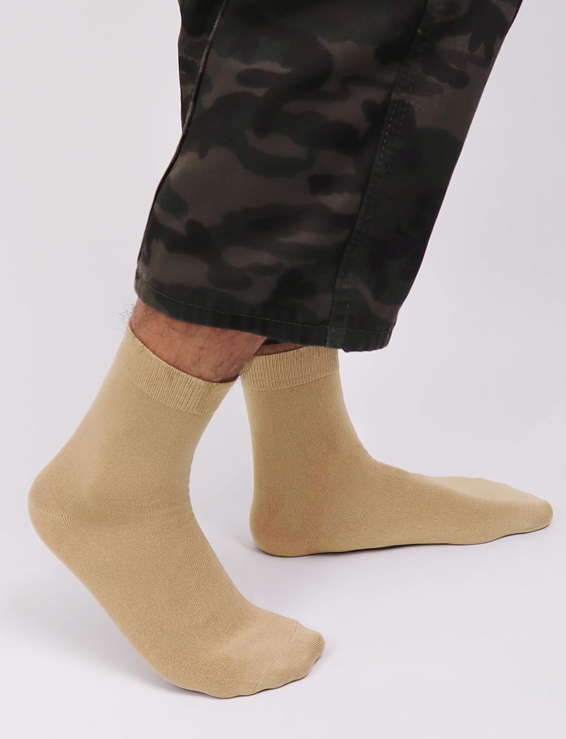 Sakusock Mens Above Ankle Thin Cotton Quarter Crew Socks Classic Lightweight Moisture Wicking Work Socks 5 Pairs - Image 2