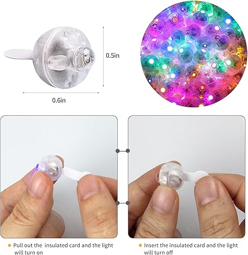 Miniatura 3 de Aogist 100 luces de globo multicolor con gancho, largo tiempo de espera, mini luz impermeable para fiesta de cumpleaños, boda, Navidad, Halloween,