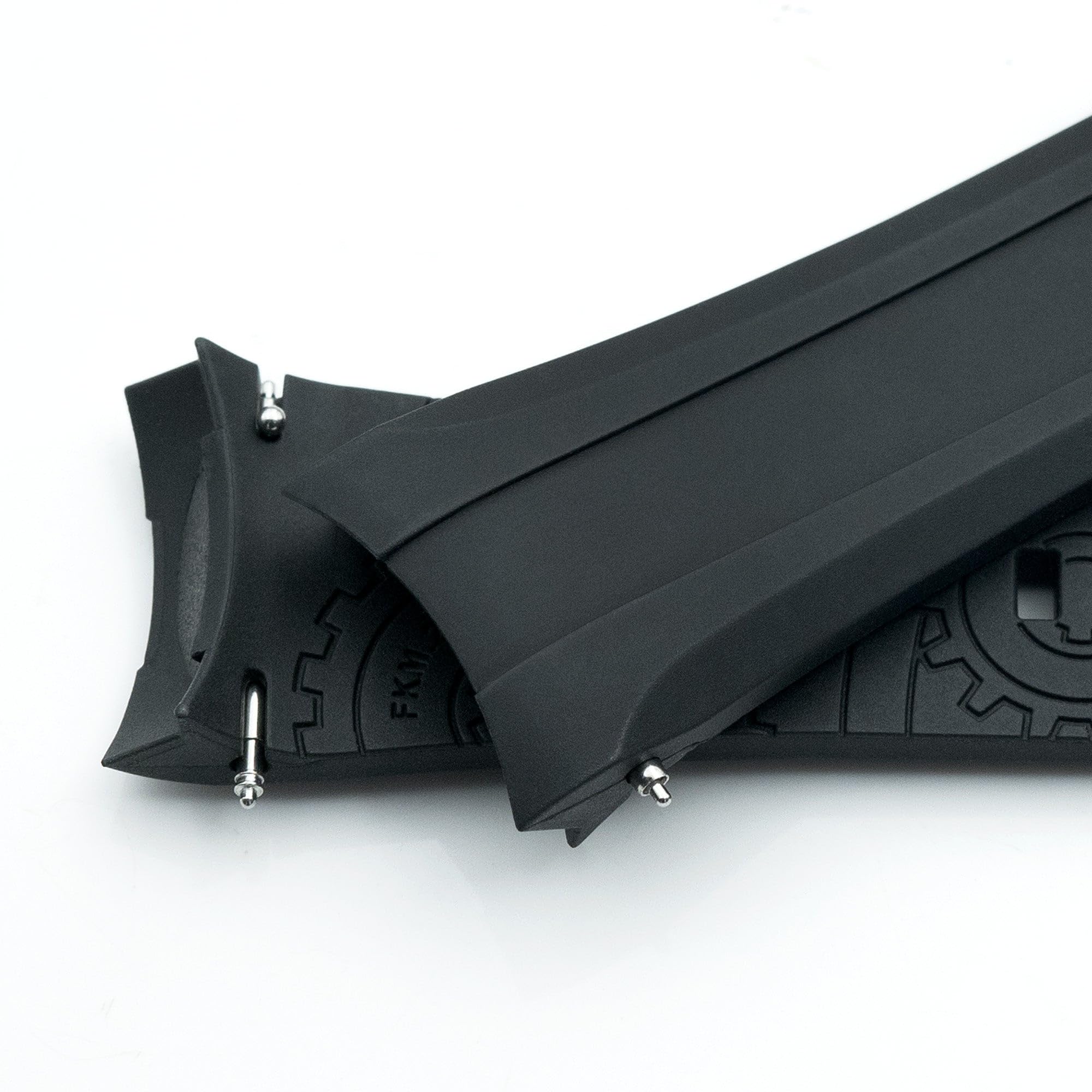 MiLTAT Wheels FKM Gummi-Uhrenarmband, kompatibel mit Orient Kamasu, Schnellverschluss, 22 mm, Schwarz