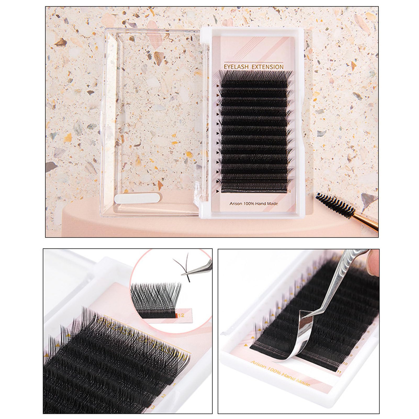 Pestañas Suaves 0.07D para Extensión de Pestañas, Postizas Individuales en Forma de Y de 8-15mm para Artistas de Maquillaje
