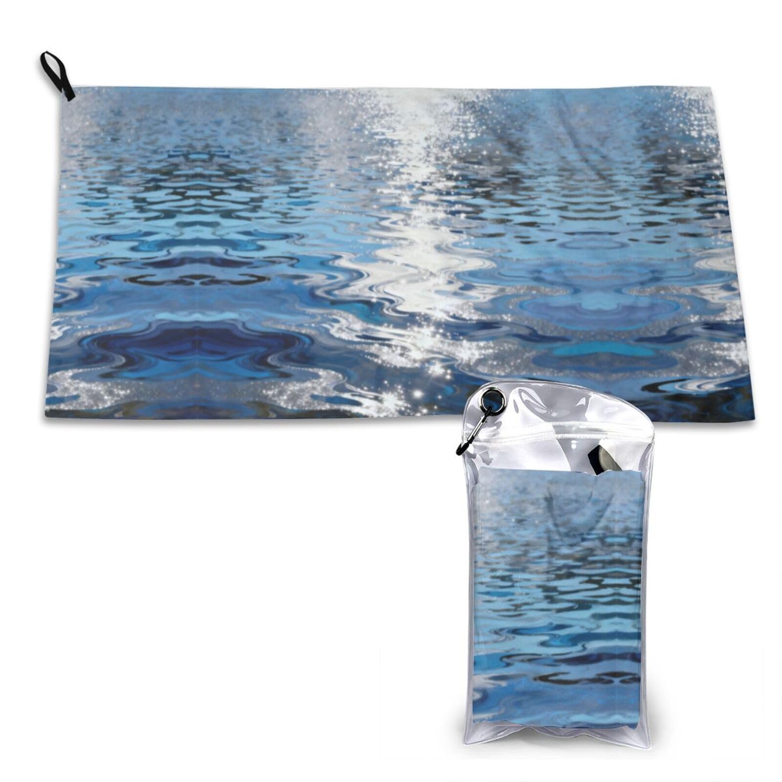 DUYKIMQW Blue Lake Print Quick Dry Towel 16x31.5in White