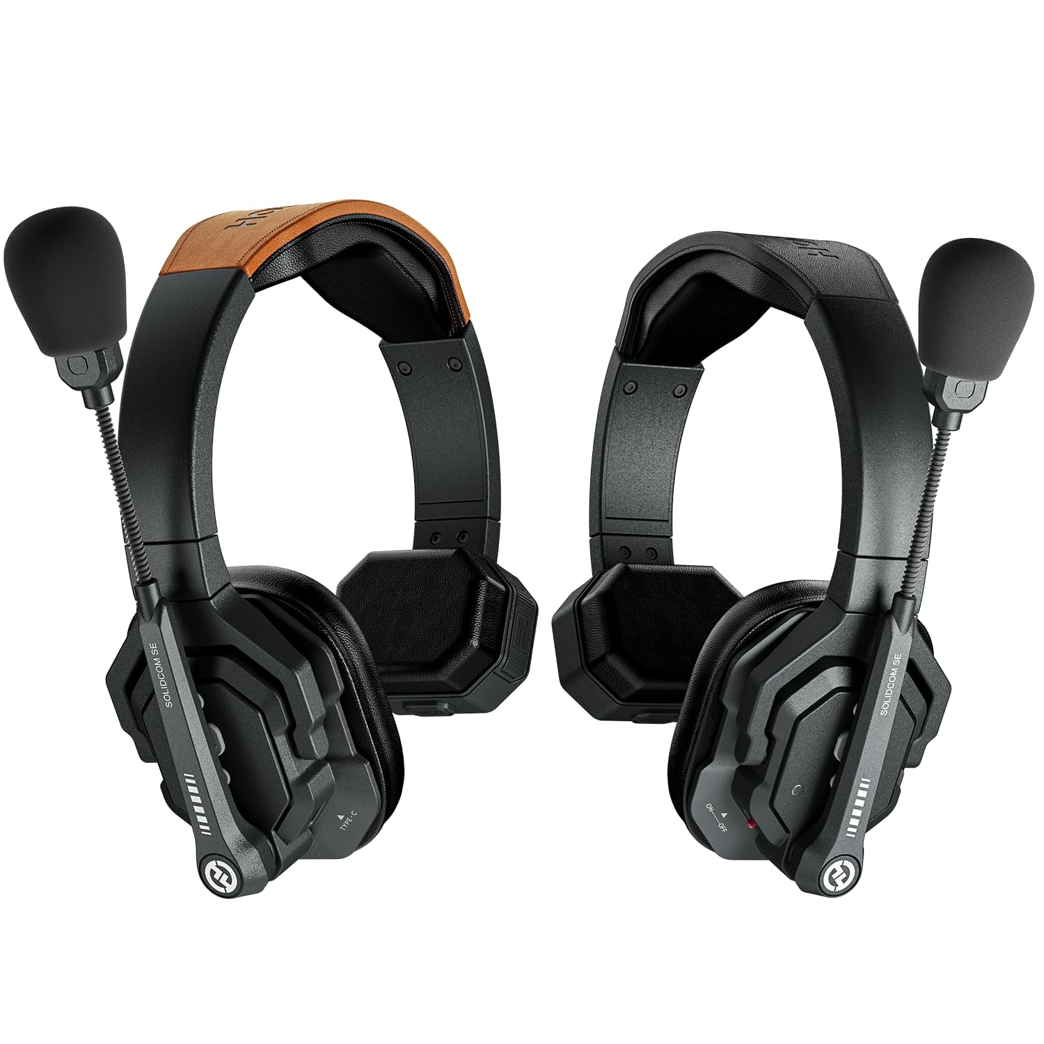 Hollyland Solidcom SE Full Duplex ENC Noise Cancellation Wireless Intercom Headset System 1100ft Team Communication with PTT Mute Single Ear Headset for TV Film Production Drone (2-Set)