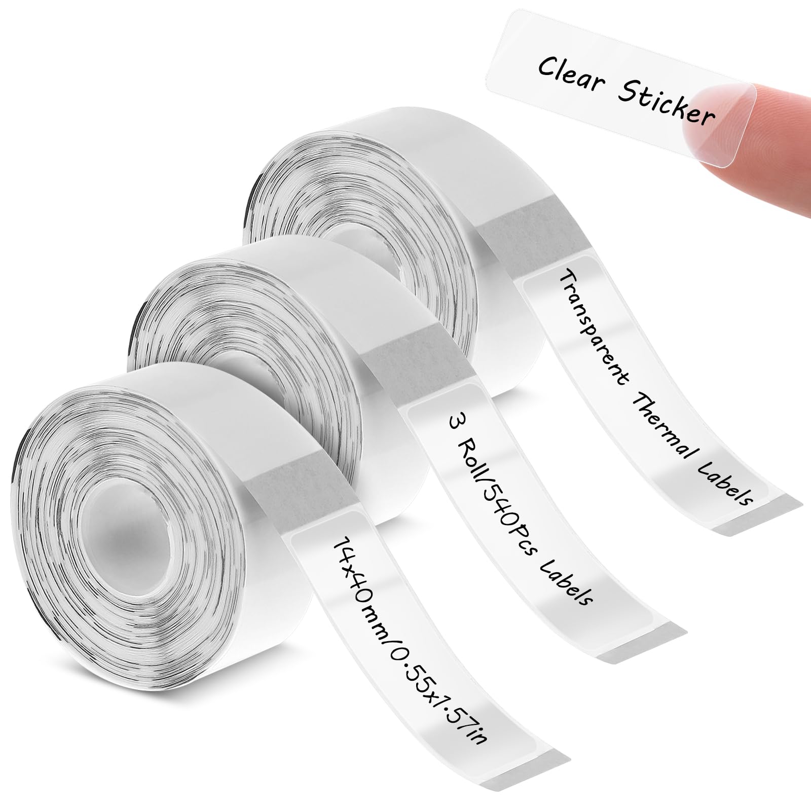 Giantree 3 Rolls Label Maker Tape, 12mm X 40mm Thermal - View #3