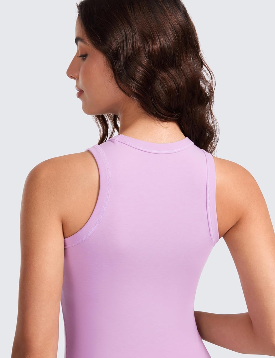 CRZ YOGA High Crewneck Racerback Tank Tops for Womens Stretchy Fitted Workout Casual Sleeveless Tight Shirts - Image 4