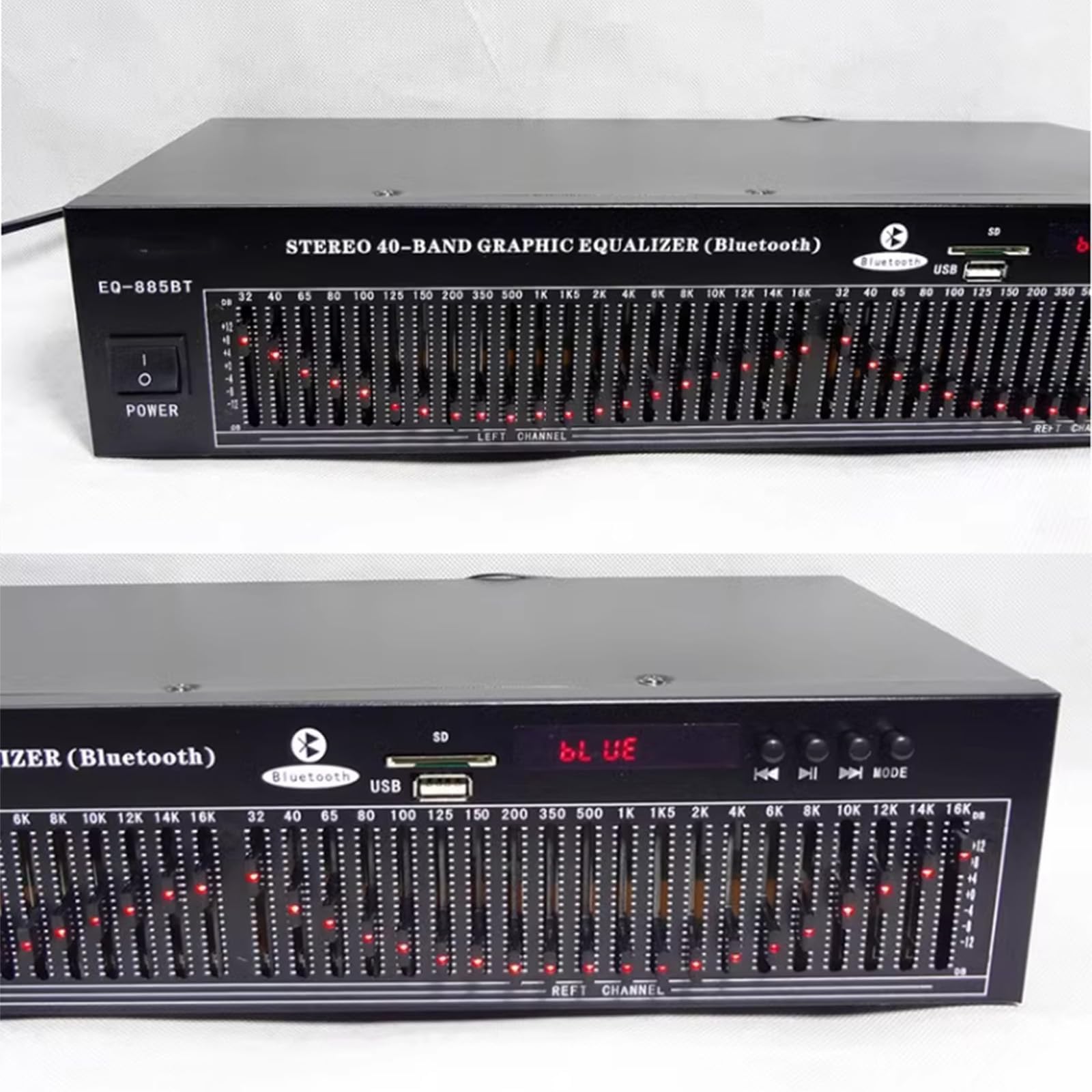Dual 20-Band-Stereo-Equalizer, 5,0 Bluetooth Equalizer, HiFi Home EQ Tuning Equalizer Mit Digitalem Display, Fernbedienung, Rauschreduktion Für Den Aufnahmestudio
