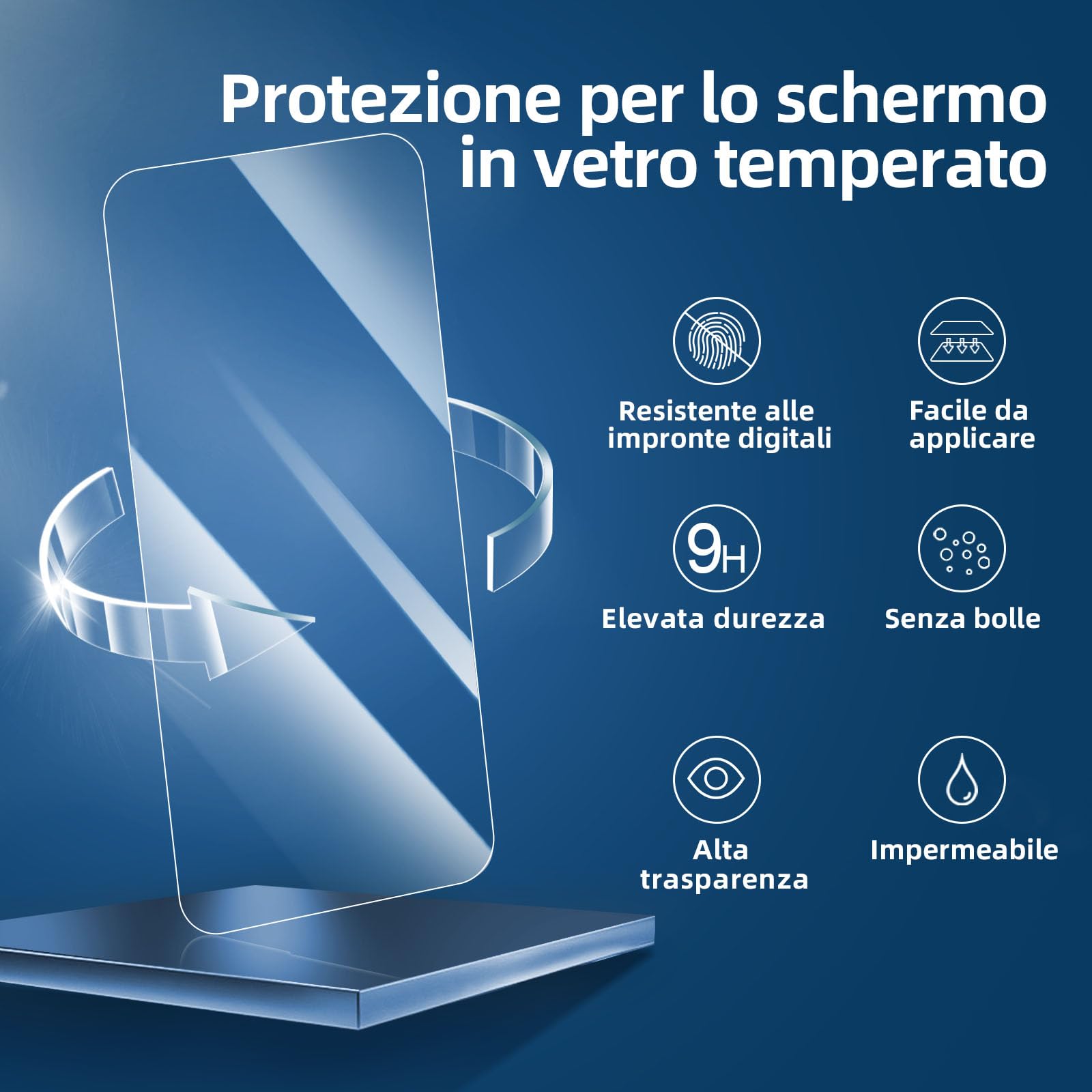 NEW'C 3 Pezzi, Vetro Temperato per iPhone 16 (6,1"), Pellicola Prottetiva, Senza Bolle, Durezza 9H, 0,33mm Ultra Trasparente, Ultra Resistente