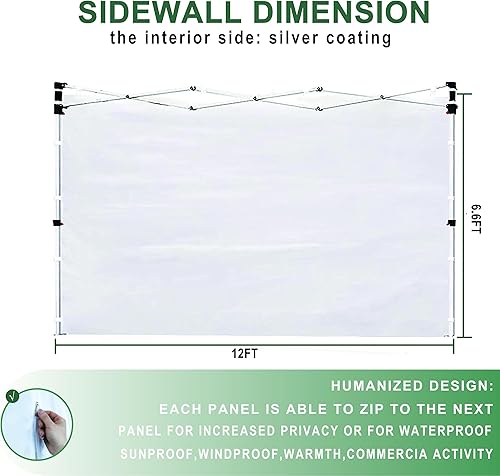 Miniatura 2 de EMSCANOPY - Pared solar para marco de toldo de 12 x 12 pulgadas, paquete de 3 unidades solo para pared lateral, (borgoña)