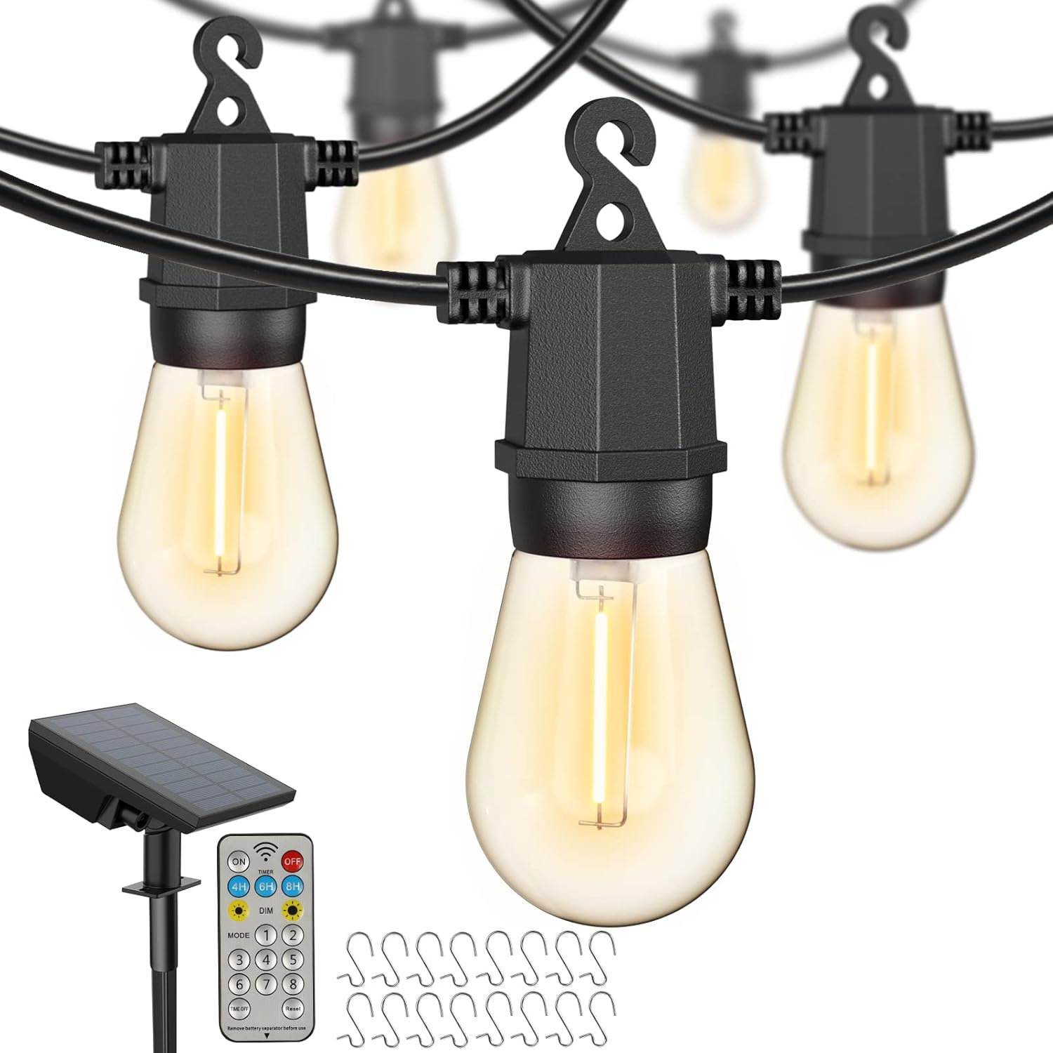 EIUIO Solar String Lights Outdoor Waterproof,8 Lighting Modes Solar