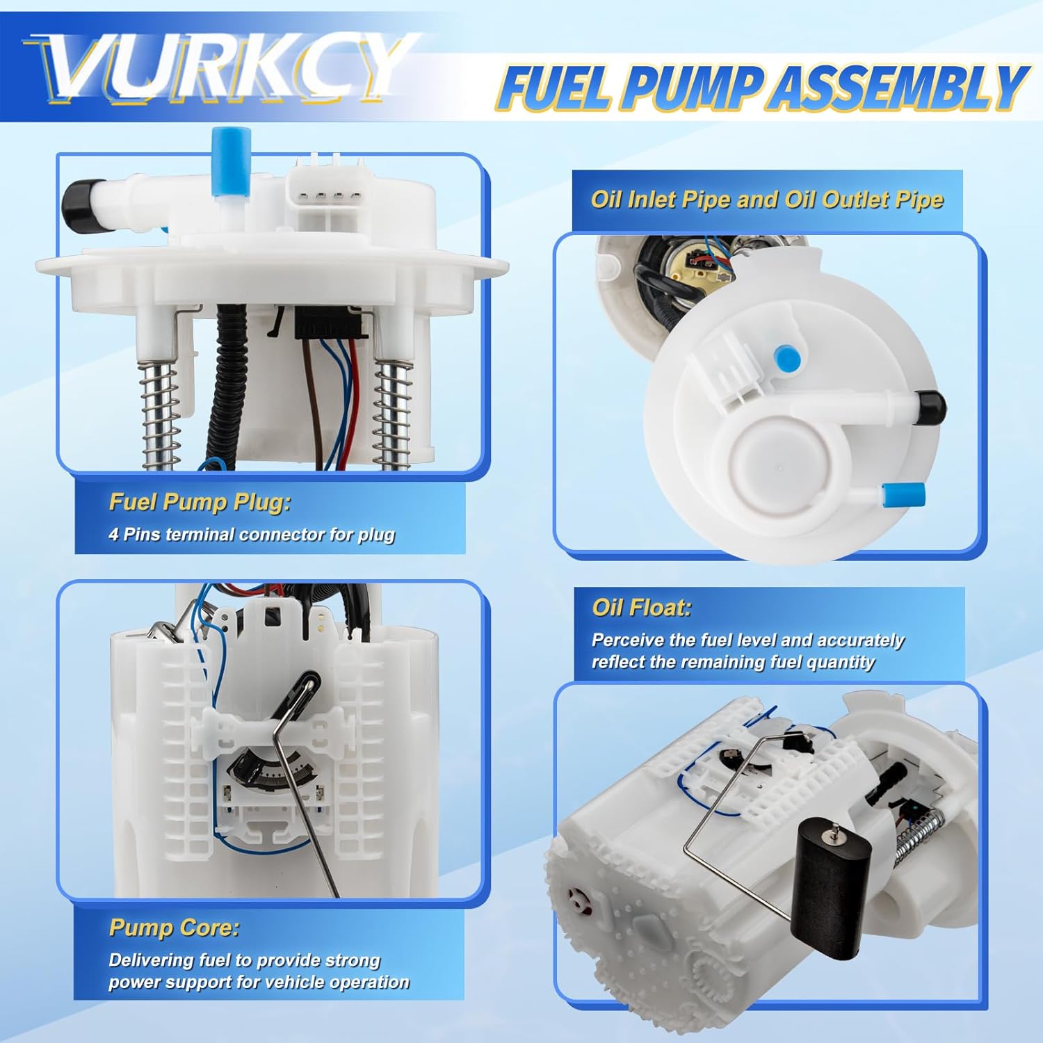 Electric Fuel Pump Module Assembly Compatible with 2015-2016 Chrysler 200, 2014-2016 Jeep Cherokee, 2013-2016 Dodge Dart, L4 2.0L 2.4L, Replace E7280M FG1560