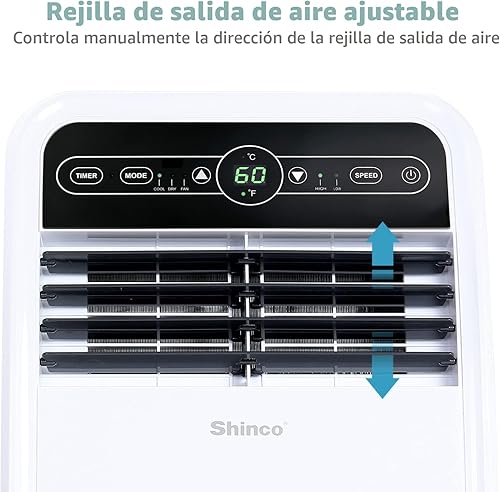 Miniatura 6 de Shinco 8,000 BTU aire acondicionado portátil con función de deshumidificador incorporada, modo ventilador, unidad de CA silenciosa que enfría