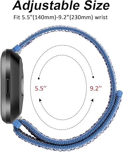 Miniatura 10 de Paquete de 4 correas de nailon para Fitbit Versa 2, Fitbit Versa, Versa Lite, Versa SE, para mujeres y hombres, correas de repuesto deportivas