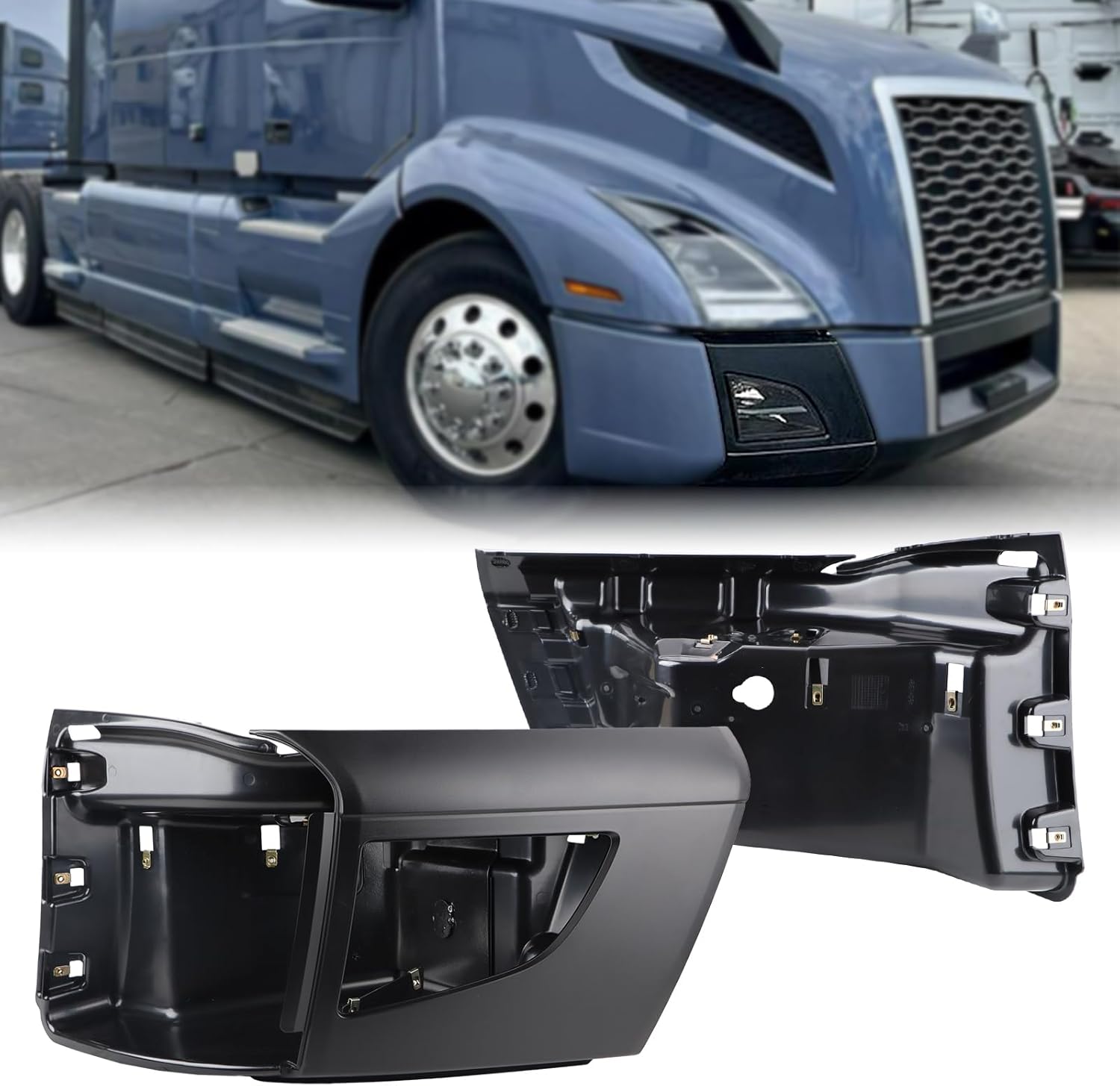 Duolctarms Corner Bumper Front Bumper End Cover Compatible for 2018-2024 Volvo VNL Right Passenger Side