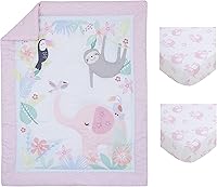 Vista 28 de Little Love by NoJo - Juego de ropa de cama con edredón 2 sábanas bajeras para cuna