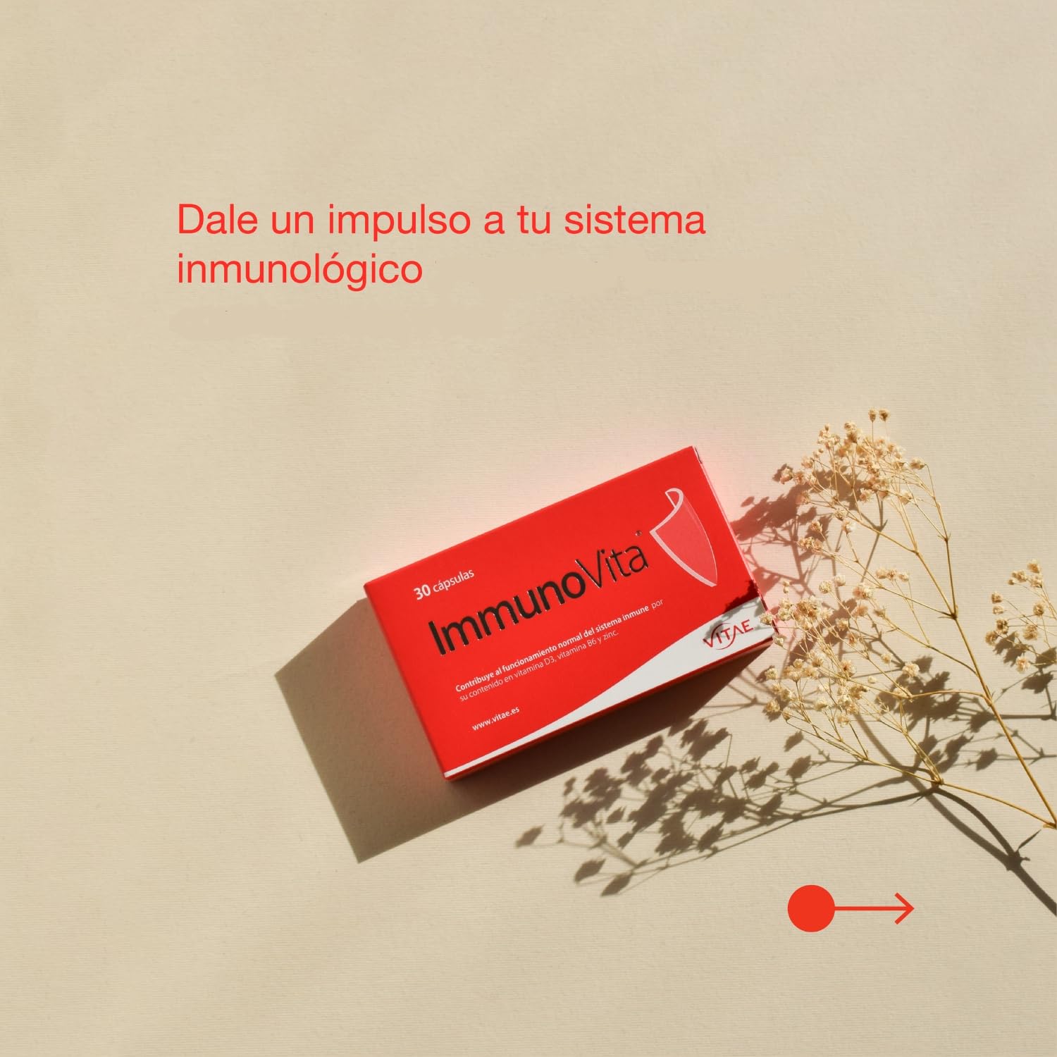 Vitae – ImmunoVita 30 Cápsulas | Betaglucanos de Levadura, Vitamina D3, Vitamina B6 y Zinc | Activación de Defensas | Refuerzo del Sistema Inmunitario