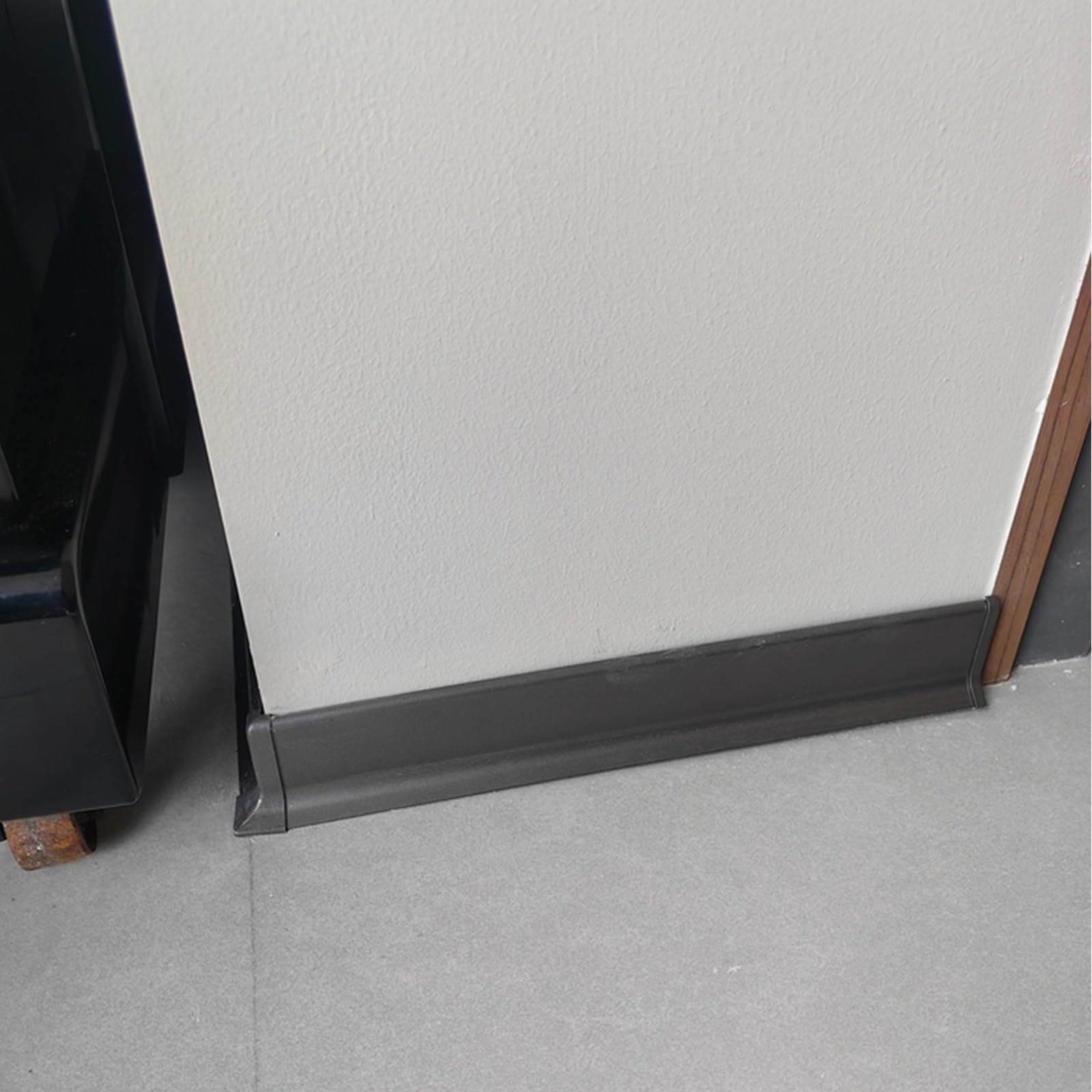 Rodapie Moldura de zócalo de aluminio Alturas de moldura 1.5/2.4/3.2 pulgadas Longitud 2/2.5/3.3/4/5/5.8 pies Base de pared de metal Borde de zócalo de arco redondo para baño(H-8cm/3.2in,L-25in/63.5cm