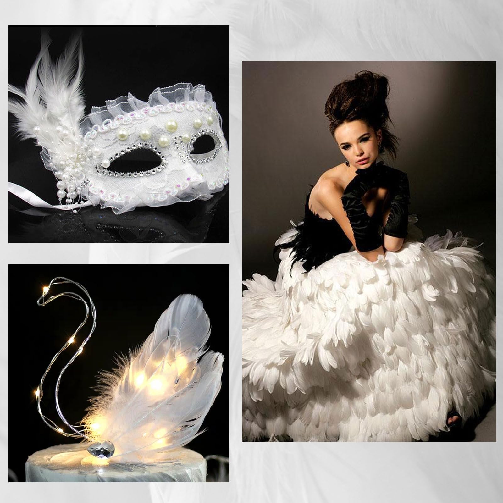 400 Plumas De Ganso Blancas Naturales Para Manualidades DIY, Decoración De Bodas, Navidad Y Atrapasueños