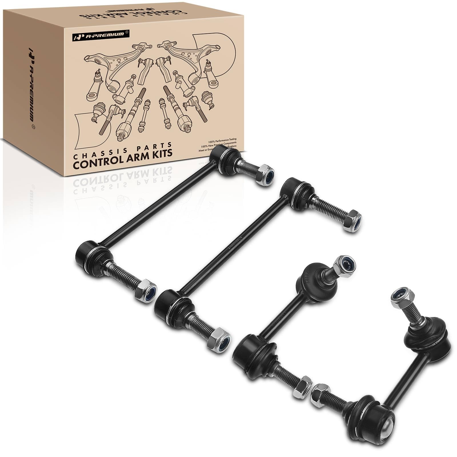 A-Premium Set of 4, Front & Rear Sway Bar Links Kit Stabilizer Bar Links, Compatible with Cadillac CTS 2008-2015, RWD Only