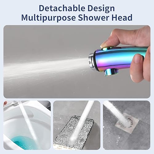 Miniatura 6 de HANLIAN Cabezal de ducha de alta presión con botón de pausa, cabezal de ducha de 3 modos de pulverización para autocaravana, ahorro de agua en la