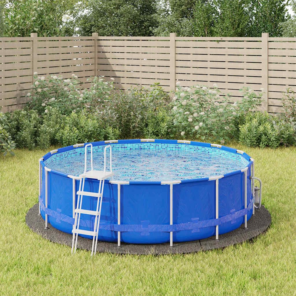 Telone per piscina grigio chiaro Ø366 cm geotessile poliestere giardino B