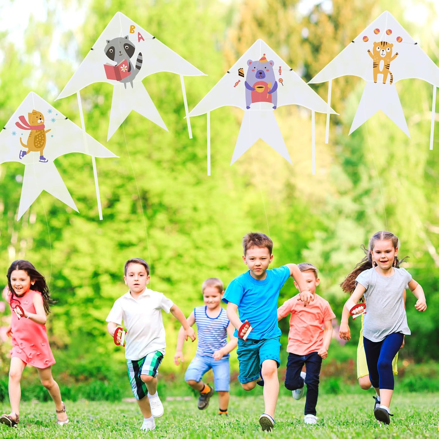 Libima DIY Kite Kit Bulk for Kids Classroom Activities, Blank Kites with String and Handles, Coloring Craft Kits for Party Favors School Camp Outdoor Games Decorating Painting