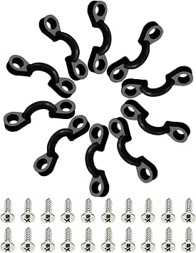 Kayak Pad Eye Kit, Nylon Bungee Deck Rope Loops Tie Down Pad Eyes Strap Hook for Boat Kayak Deck Rigging Kit