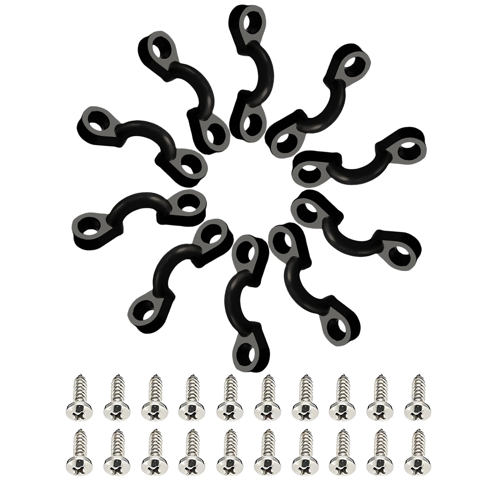 57lilina Kayak Pad Eye Kit, Nylon Bungee Deck Rope Loops Tie Down Pad Eyes Strap Hook for Boat Kayak Deck Rigging Kit