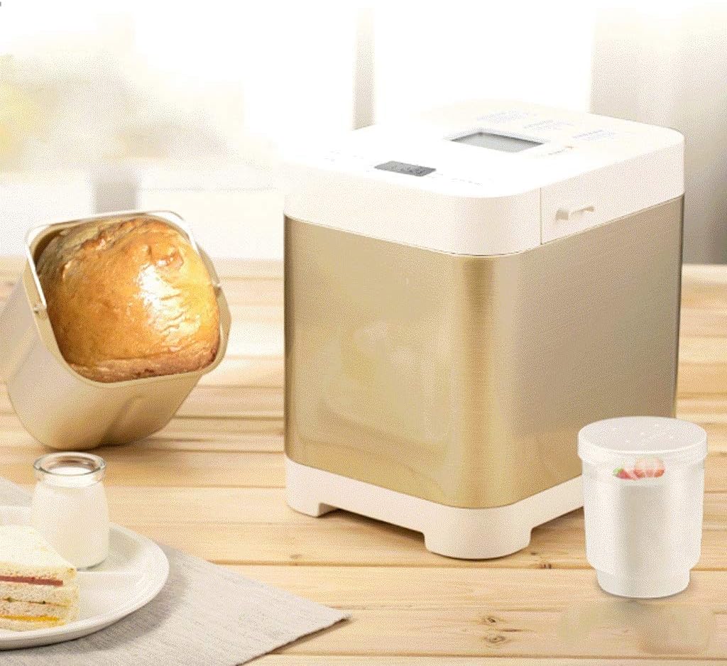 Bread Machine-Stainless Steel Machine, Programmable Maker with Fruit Nut Dispenser, Nonstick Ceramic Pan