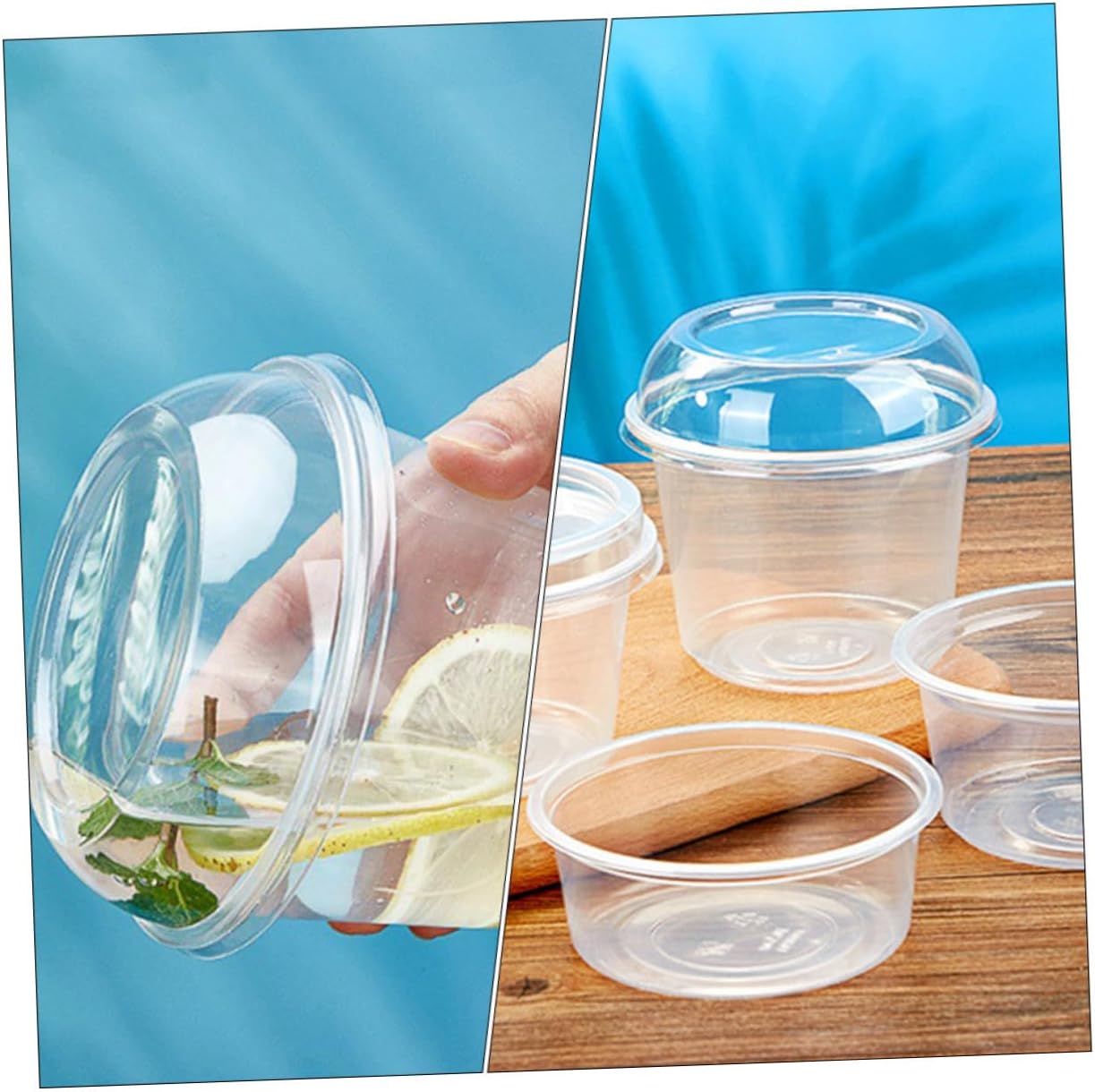 50pcs Dessert Packing Boxes with Lids 360ml Plastic Cupcake Carriers Food Storage Containers for Takeout Salads and Fruit Cups