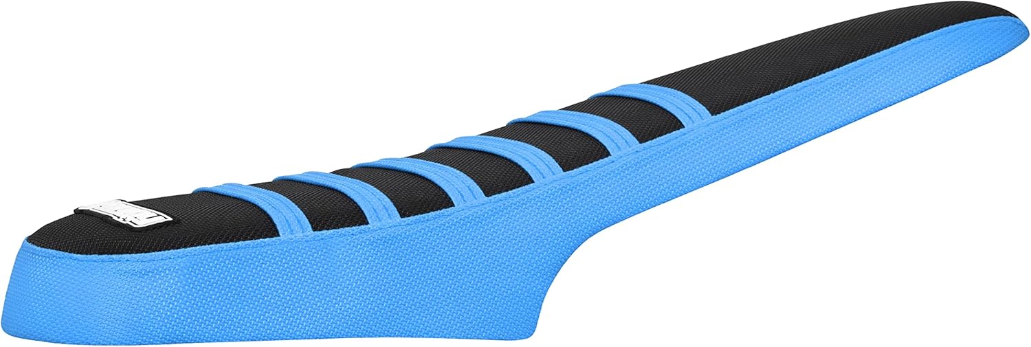 Enjoy Mfg Seat Cover - Compatible with Super73 Z-Series, Z1, ZX & Z Miami eBike #378 (Light Blue Sides - Black Top - Light Blue Ribs)