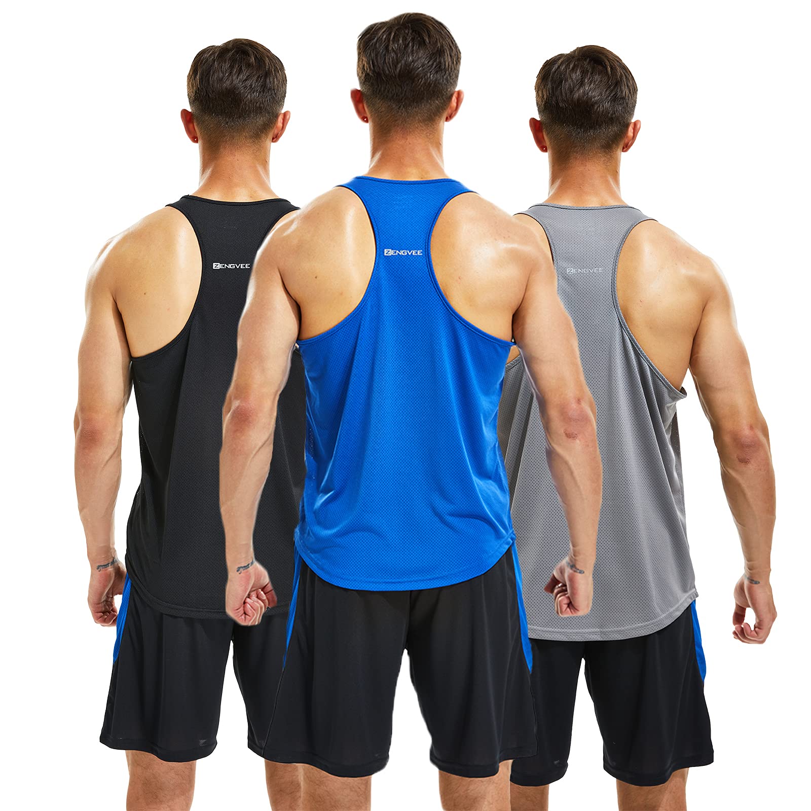 frueo 3 Pack Camiseta de Tirantes Deportiva Hombre Culturismo Fitness Tank Top Hombre Gym sin Mangas T-Shirts Chaleco