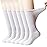 +MD 6 Pairs Non-Binding Women\'s Cushioned Moisture Wicking Diabetic Crew Dress Socks 9-11 White