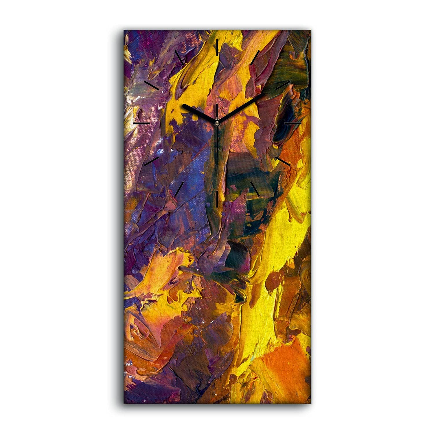Horloge sur Toile d'Art Abstrait Pétrole Décoration Murale Haut de Gamme 30x60