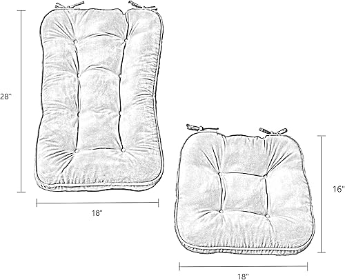 Miniatura 6 de South Pine Porch Hampton Jumbo - Juego de 2 cojines para mecedora, color crema