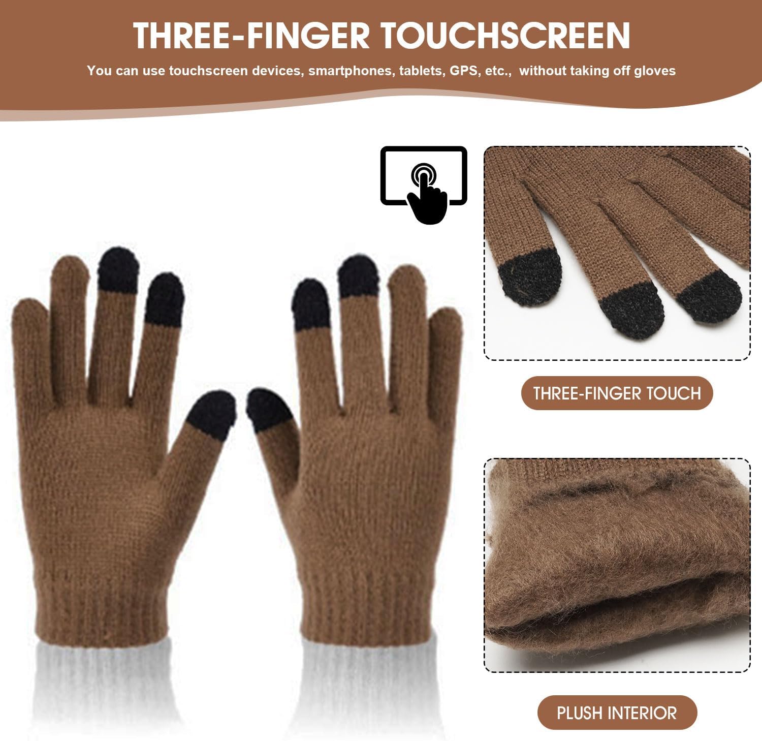 VEVESMUNDO Kids Winter Fleece Lined Knitted Earflaps Hats Scarf and Gloves Set