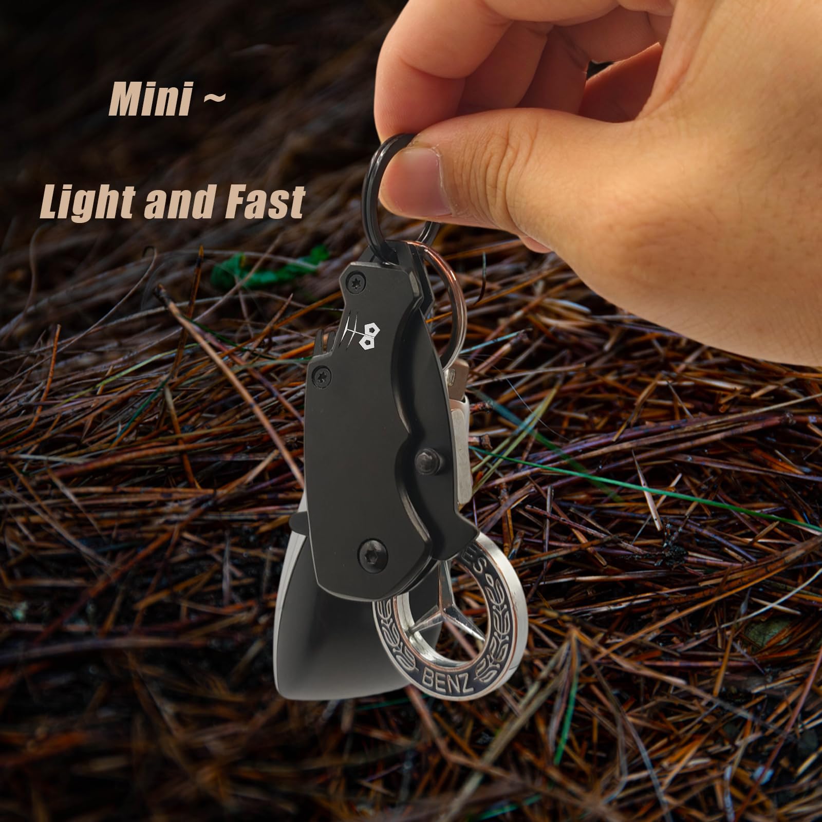 Coltello Piccolo, Mini Coltello da Esterno, Portachiavi Coltello Tascabile EDC, Coltelli Piegati e Apribottiglie, Multifunzione Regali Divertenti
