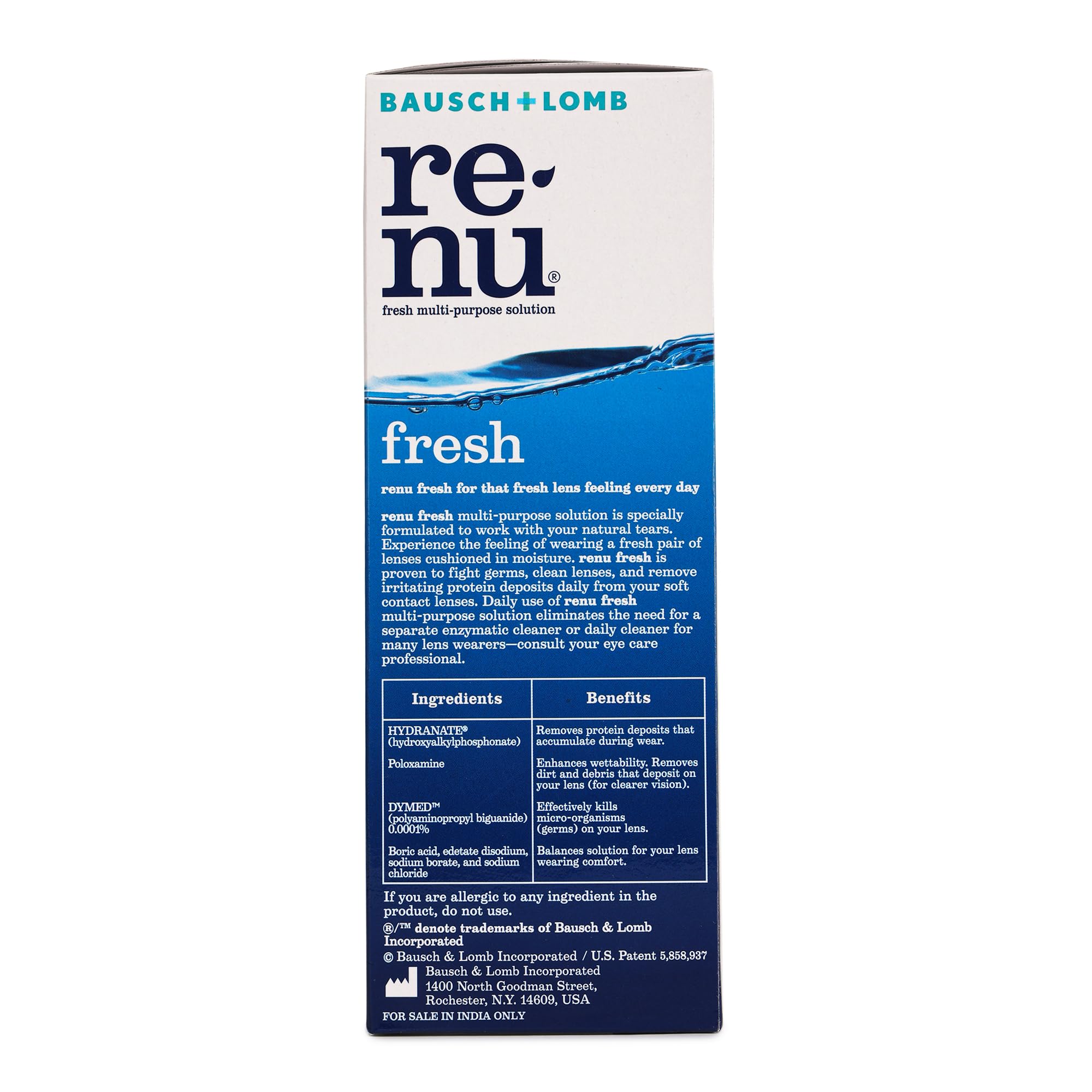 Bausch + Lomb Renu Fresh Multi-Purpose Contact Lens Solution 500ml (Pack of 1) 1