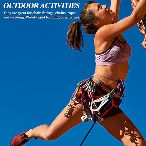 Miniatura 5 de DOITOOL 2 piezas de acero de aleación de alta resistencia forjado con doble bloqueo de presión, gancho de seguridad contra caídas, mosquetón