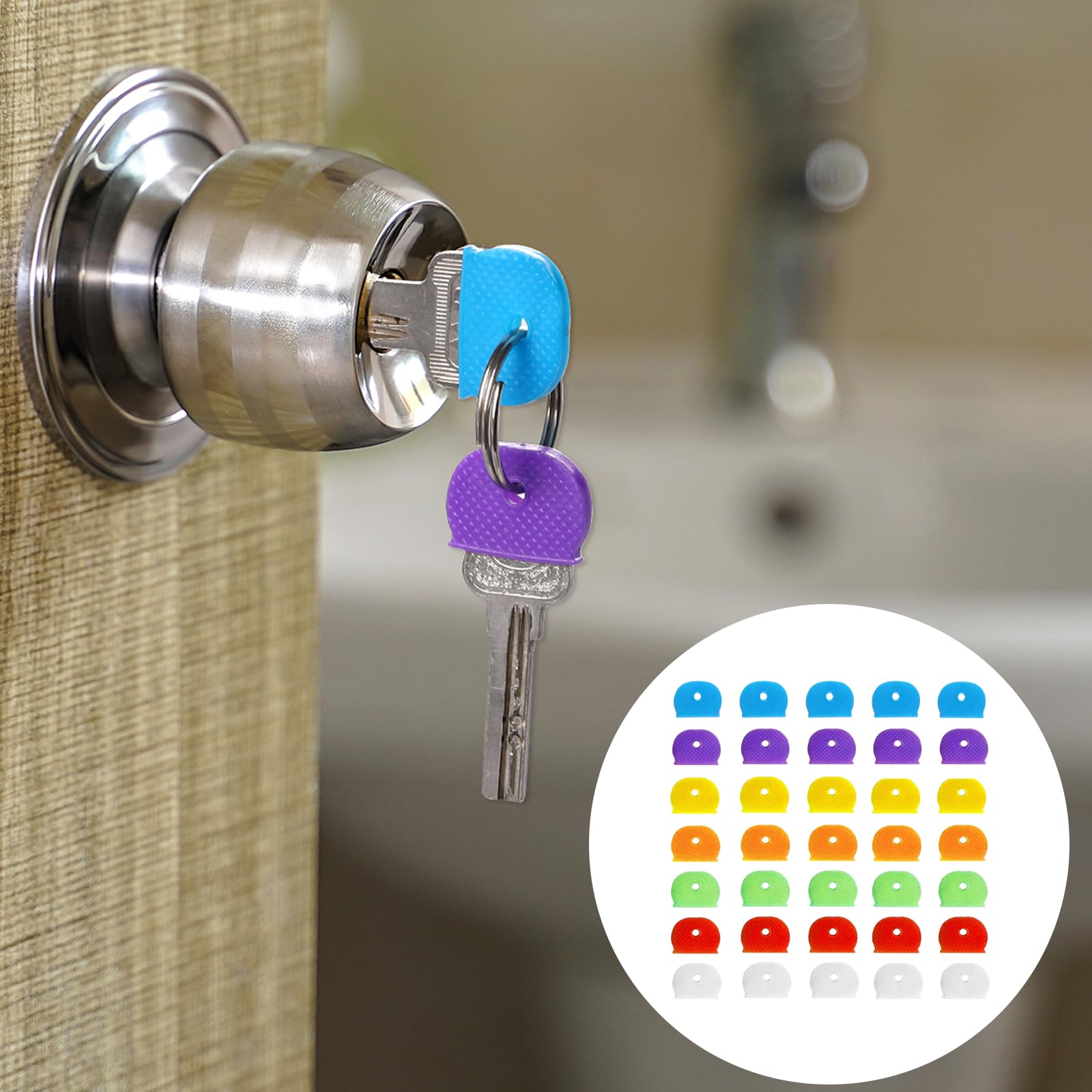 Pvc Key Cover Snapklik.com : 40 Pack Colored Key Caps Set - Plastic Key Covers