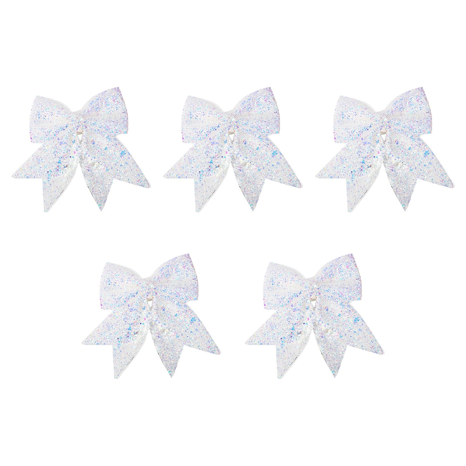 Buxuaaaa Type C 5Pcs Sparkling Colorful Reflective Christmas Bows Wreath For Tree Embellishment Bowknot And Seasonal Party Supplies Tree Toppers