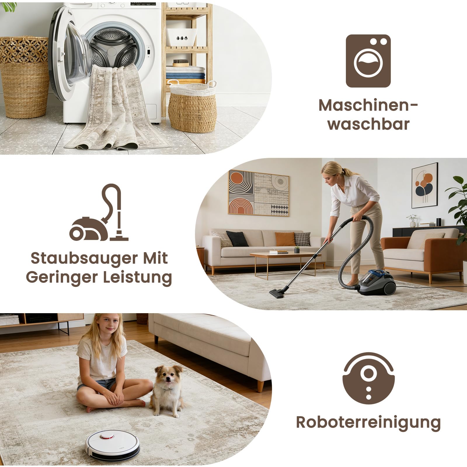 Sour Lemon Orientalischer Vintage Teppich Wohnzimmer 160X230cm Beige Carpet | Persischer Rug Retro Boho Kurzflor Flauschig Waschbar Großer Teppiche Gegend Modern Rutschmatte Für Schlafzimmer Esszimmer