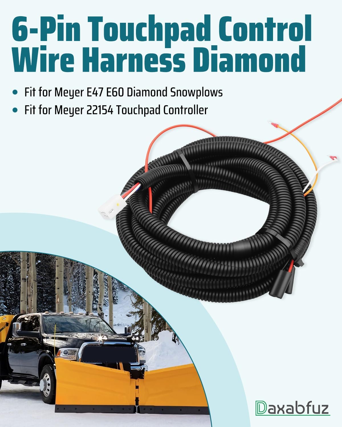 6Pin Touchpad Control Wire Harness 15764 Fit for Meyer E47 E60 Snow Plow 22154 Grip Controller