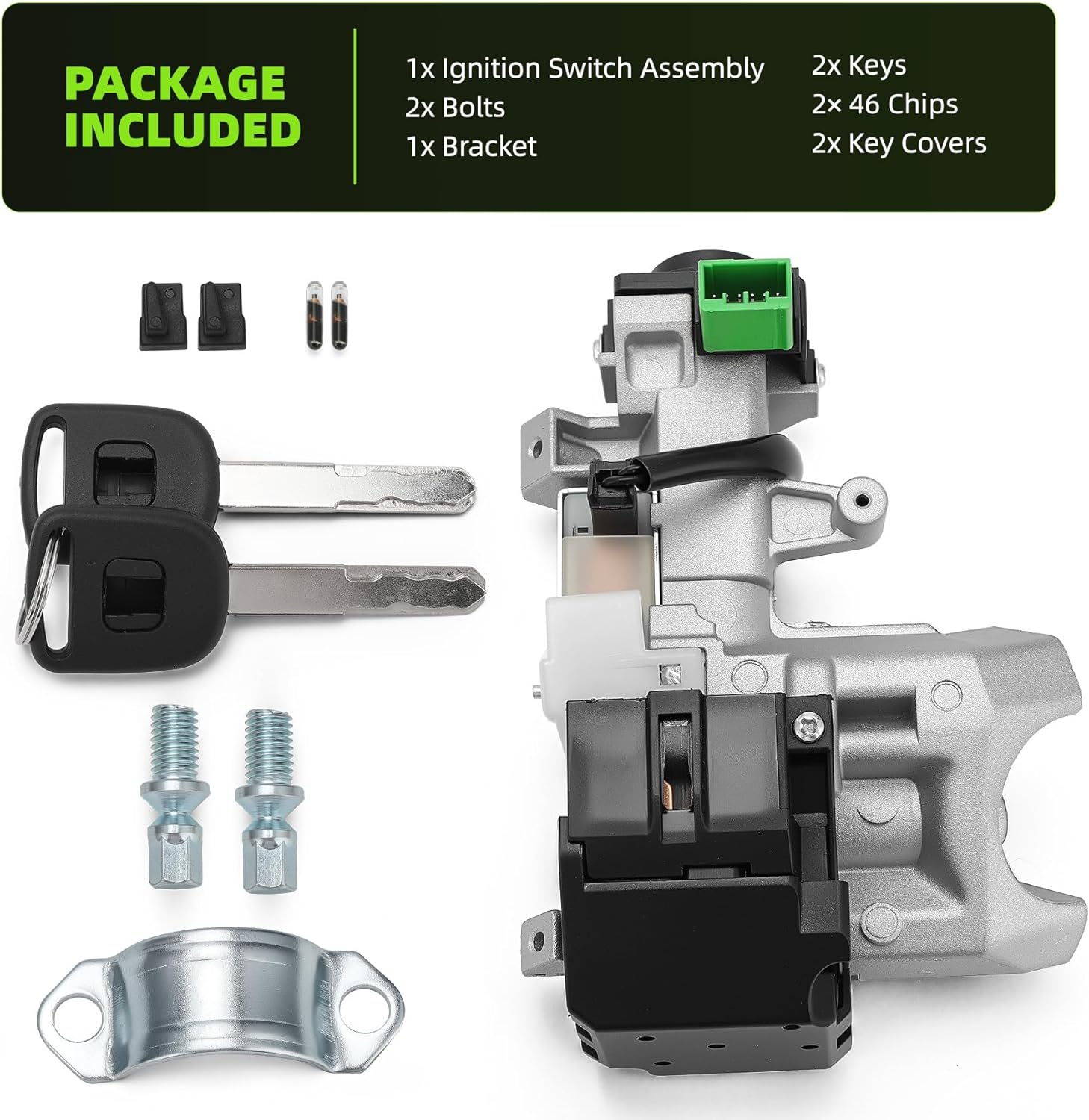 Ignition Switch Cylinder Lock with 2 Keys (with Chip) For Honda Civic 1.3L 1.7L 2003-2005