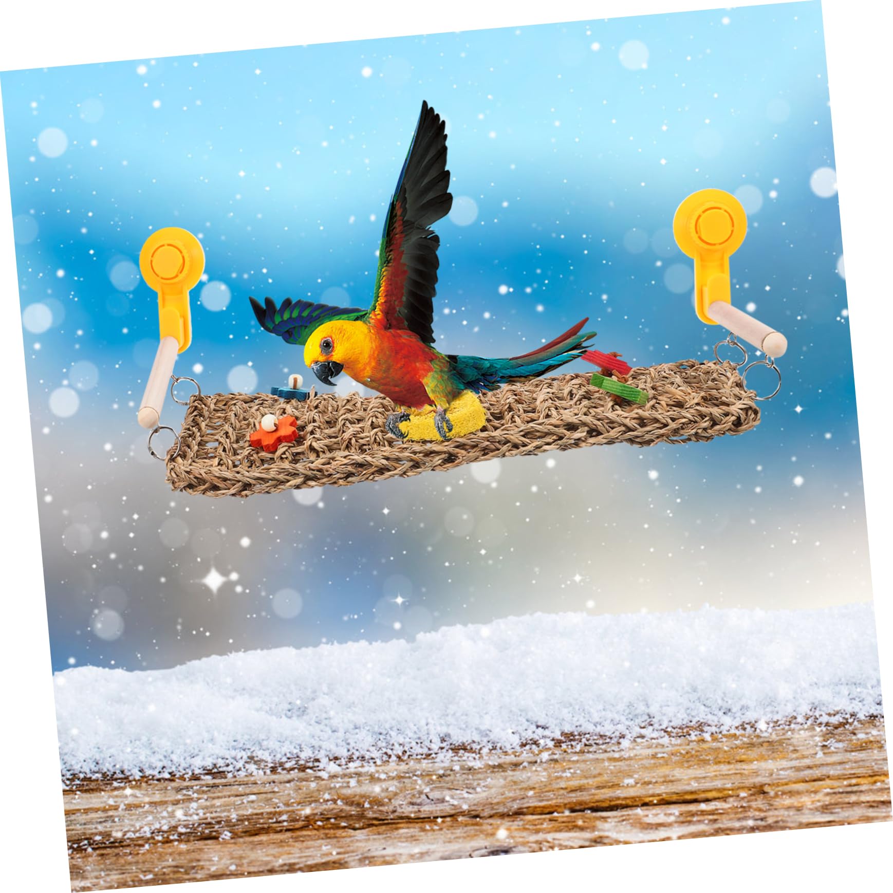 Vogelspielzeug Für Papageien Und Nymphensittiche Woven Hammock Kletterseil Und Kletterleiter Aus Robustem Gras Für Aktives Spielen Und Klettern Im Vogelkäfig