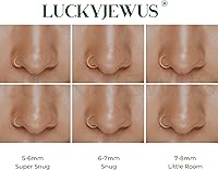 Vista 8 de Anillos de nariz de 925 plata de ley hipoalergénicos de 22G para mujer, anillo de nariz de 22G pequeño y delgado de plata 6mm - 7mm ajustable