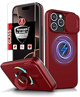 Vista 18 de Funda magnética para iPhone 11 Pro compatible con carga inalámbrica MagSafe, con 2 protectores de pantalla, anillo kickstand de 360° integrado +