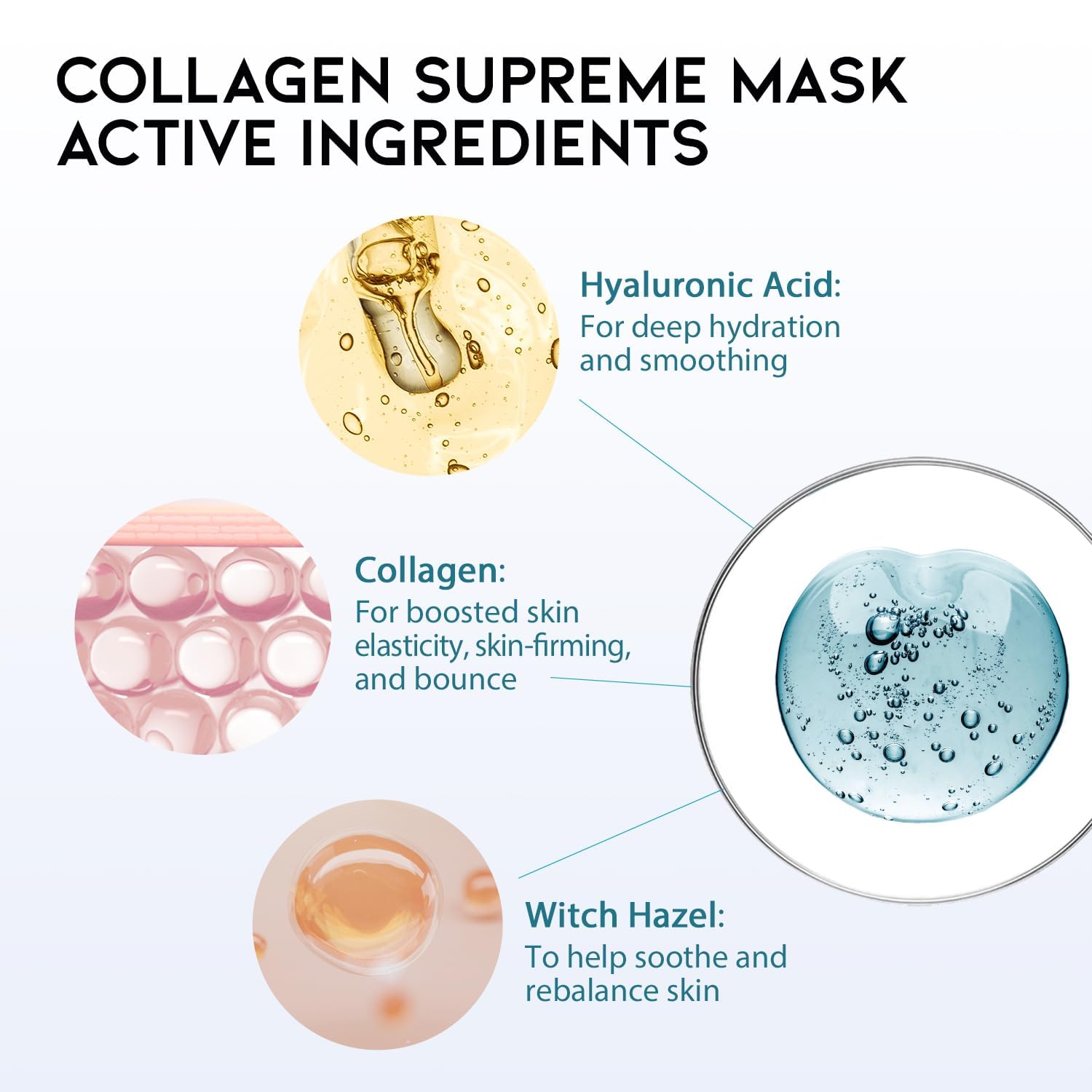 #OOTD Face Mask Korean Skincare for Dry Sensitive Skin | Hydrating, Revitalizing, Calming, Collagen, Ceramide, Cica, Vitamin C Serum Sheet Masks (12EA) - Image 3