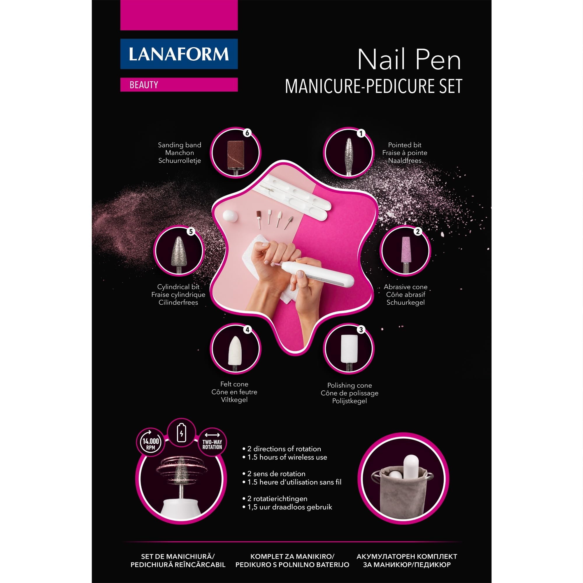Nail Pen - Manicura - Manicura Eléctrica De Uñas - Set De Manicura Y Pedicura - 6 Accesorios - Cuidado De Uñas Eléctrico Portátil